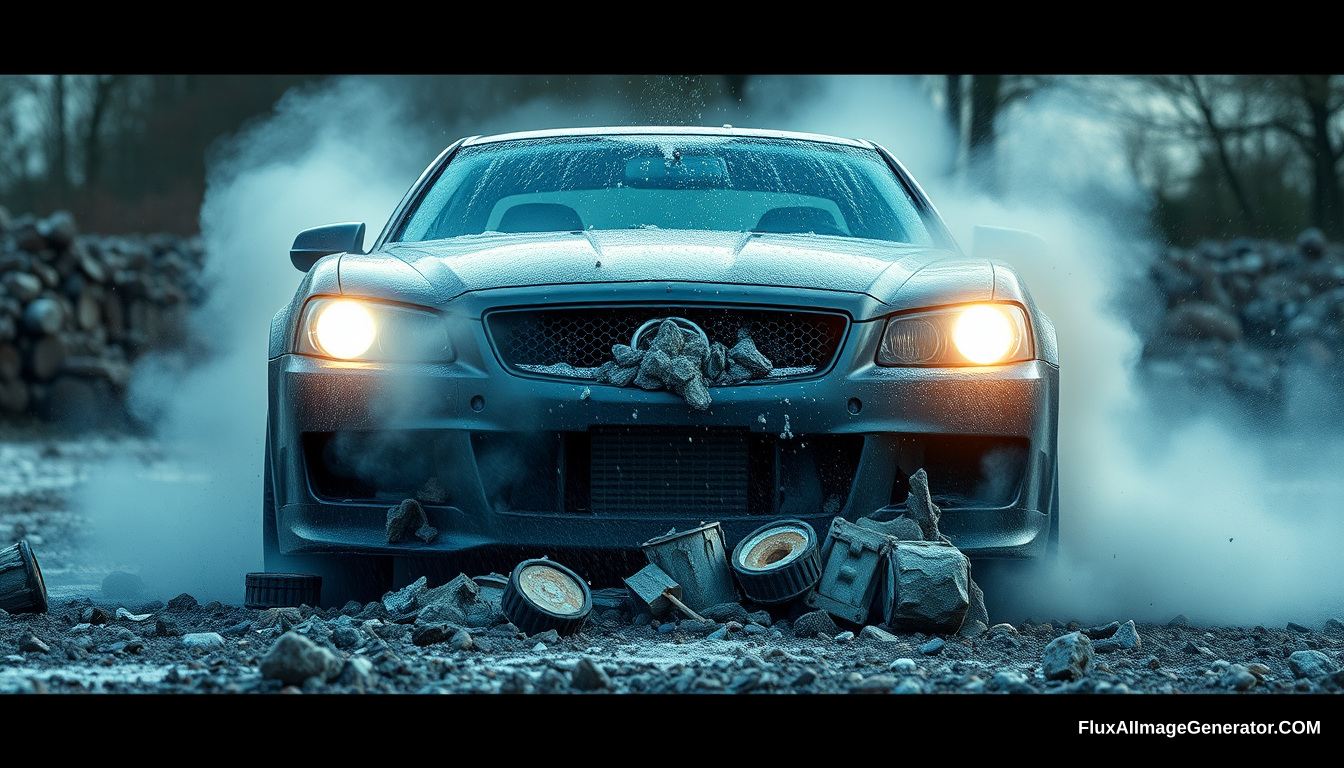 Crushing a car, 4k, detailed. - Image