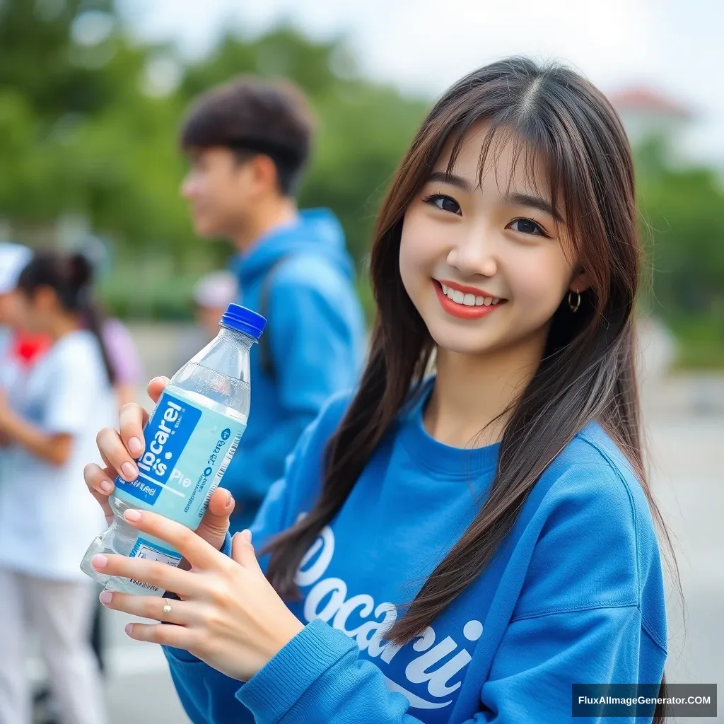 Candid photography. Pocari Sweat model, pure, holy smile, beautiful girl, idol, K-pop.