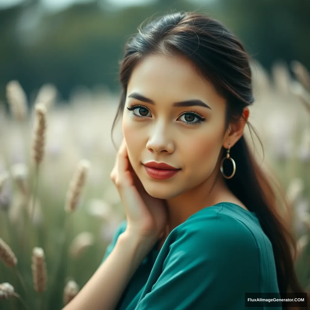 Beautiful lady, perfect, ultra-high definition, top portrait photography style. - Image