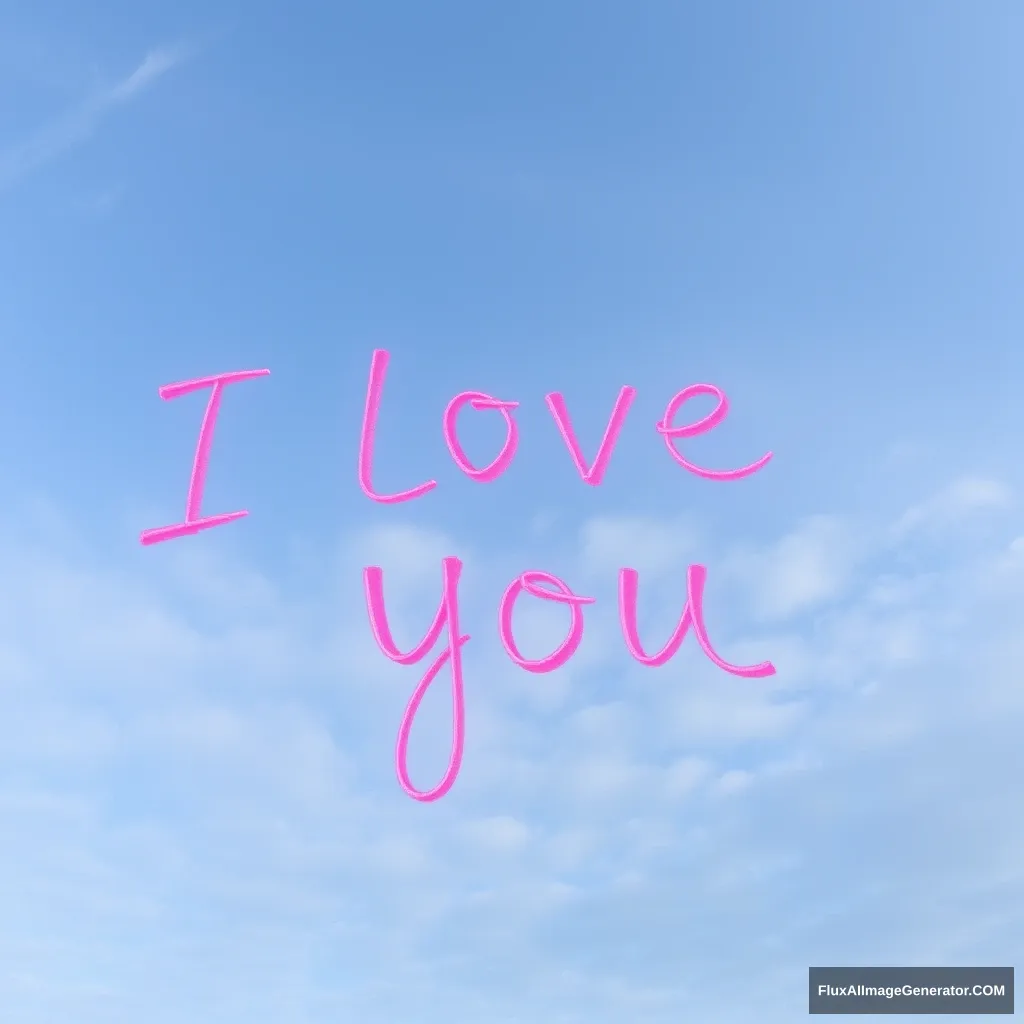 sky writing "I Love You" - Image