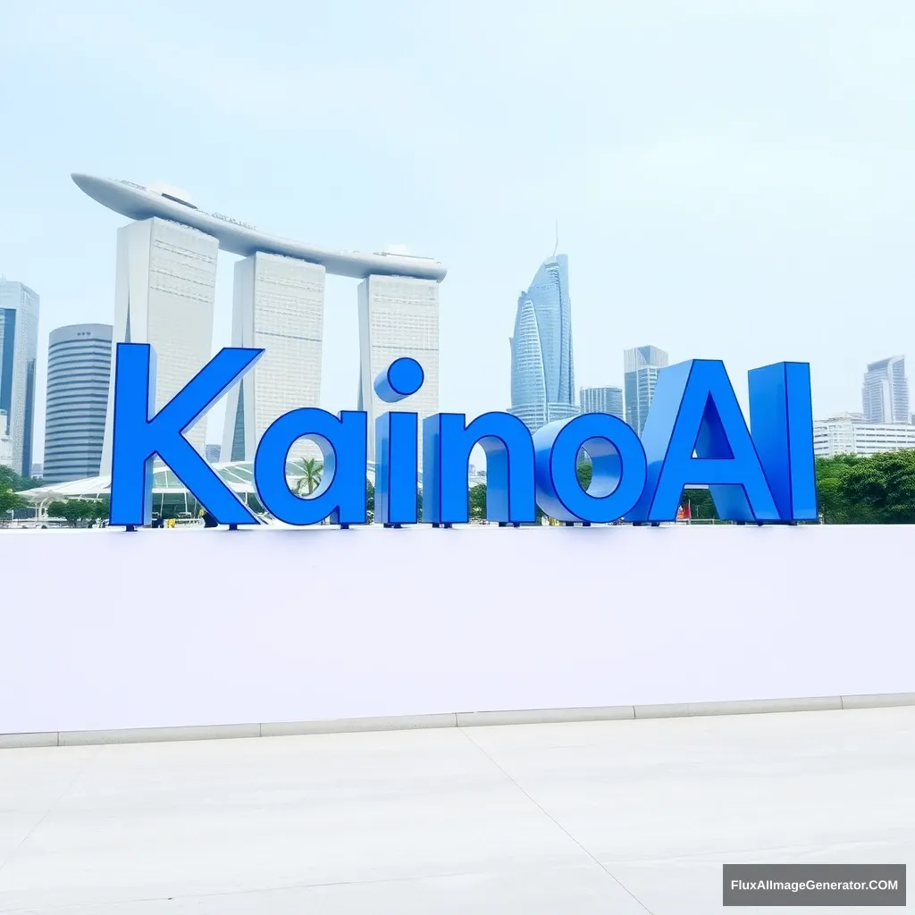 A blue word "KainoAI" to celebrate Singapore's national day.