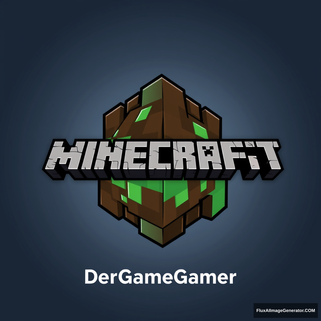 A Minecraft logo, 3D, epic, with the text: "DerGameGamer". - Image