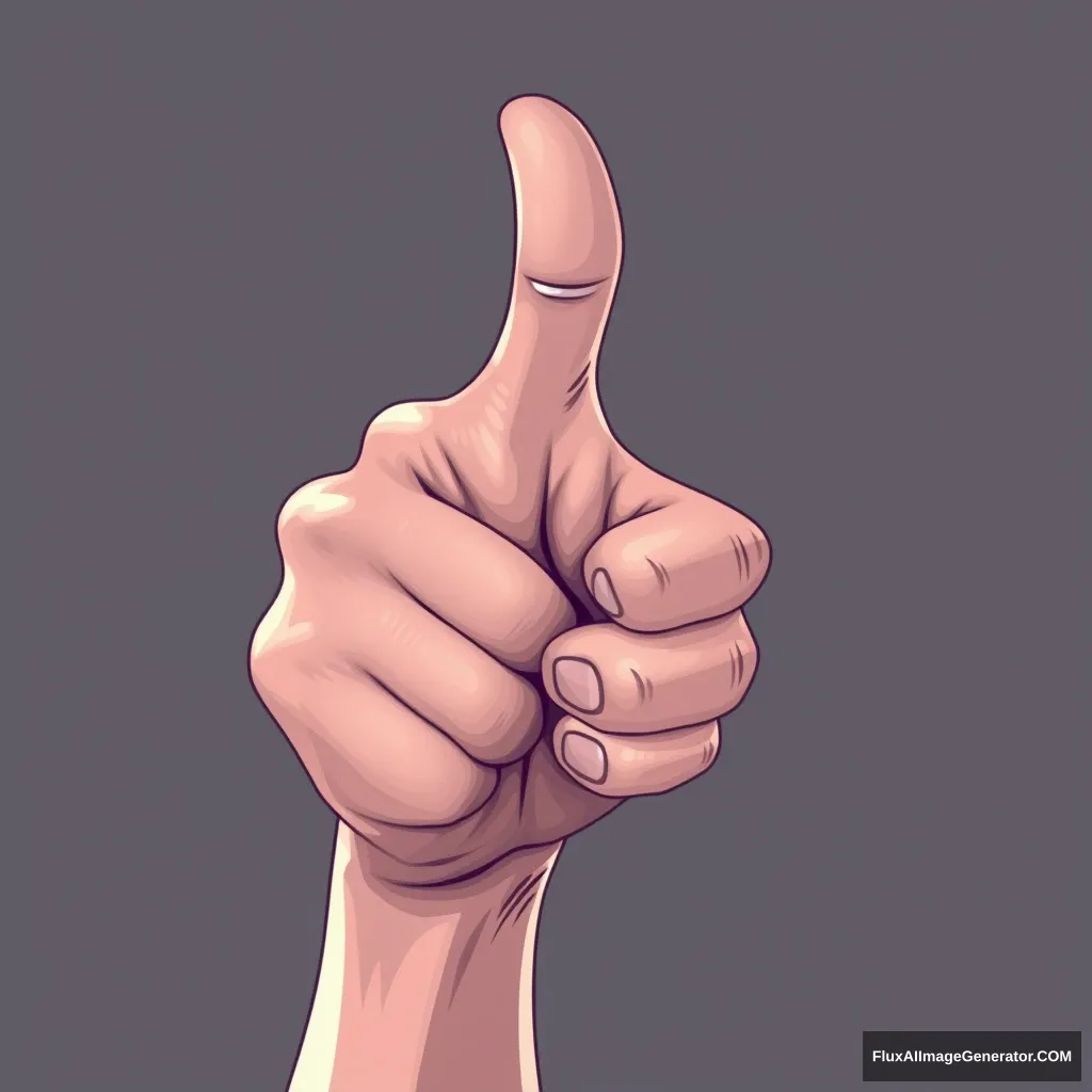 portrait, hand, thumb up, cel shaded art