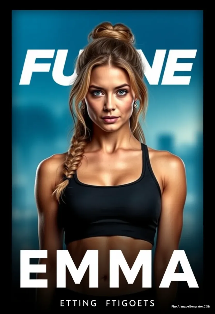 Promotional movie poster, featuring fitness model influencer Emma.