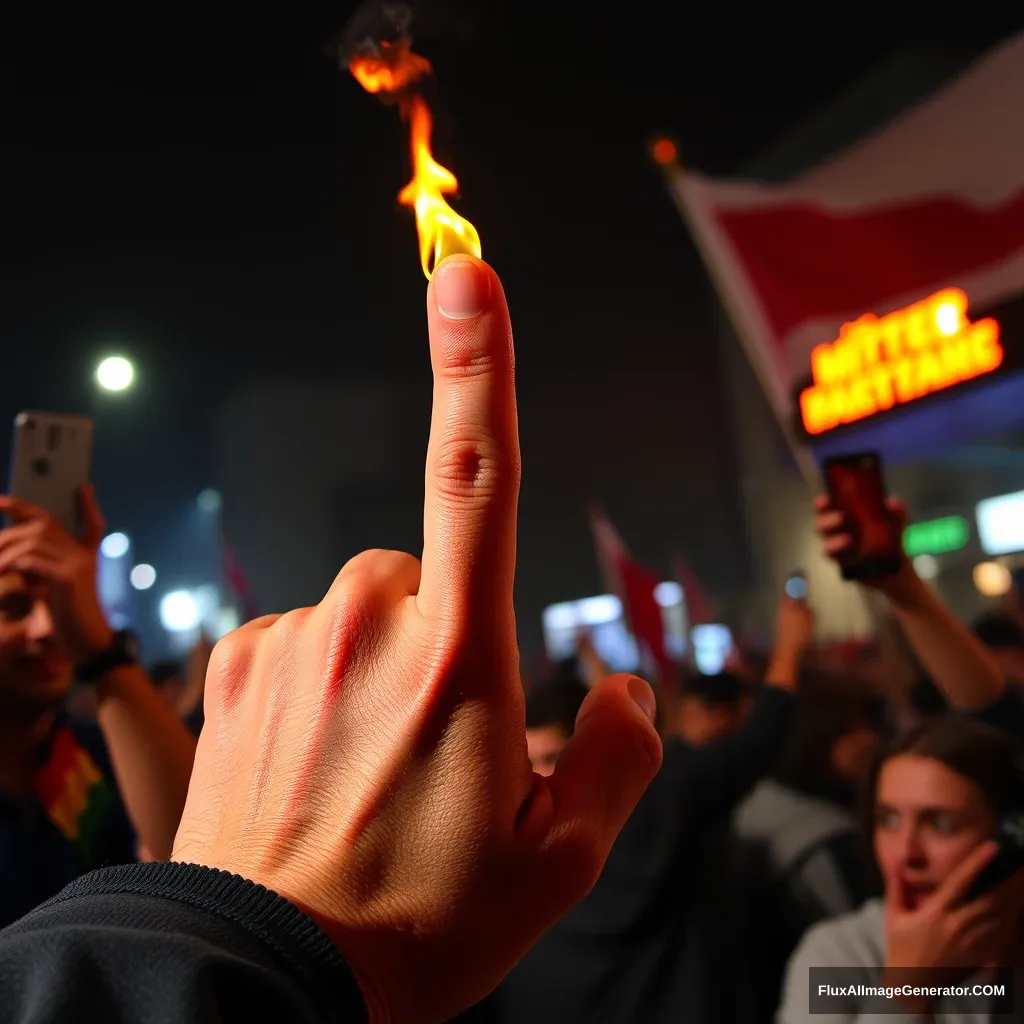 riot, finger, - Image