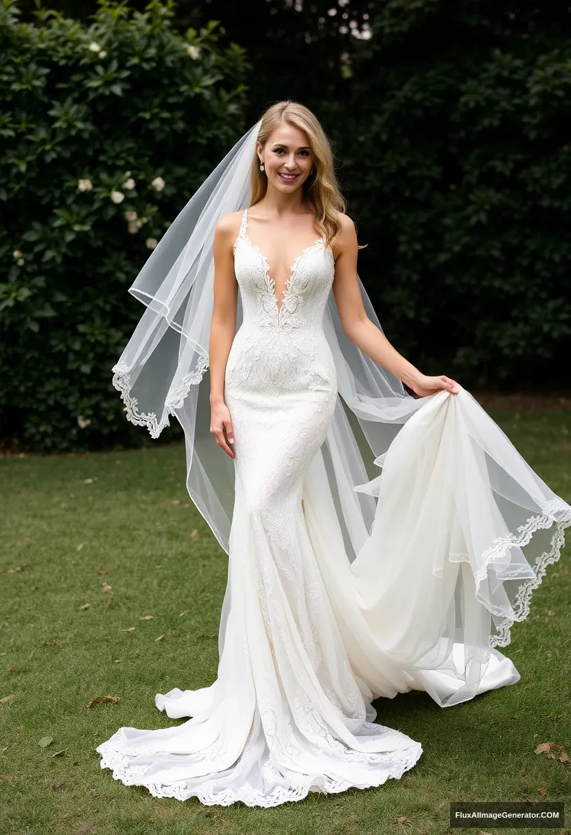 fitness model influencer Emma's wedding dress - Image