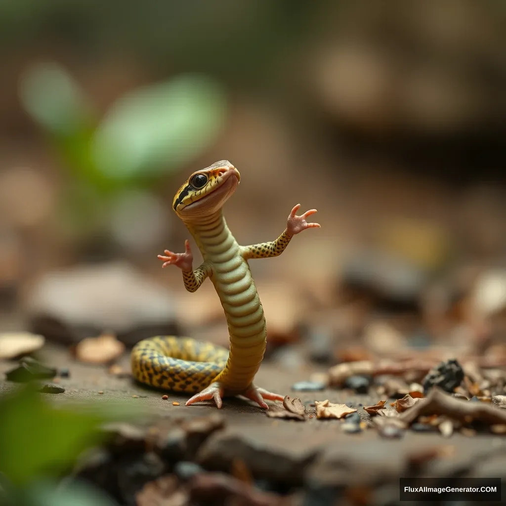 small snake dancing