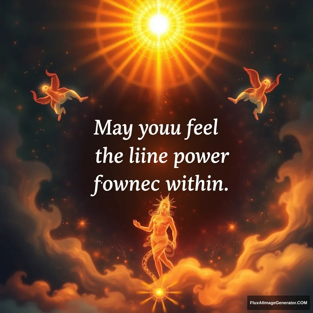 Create an image: May you feel the infinite power within.