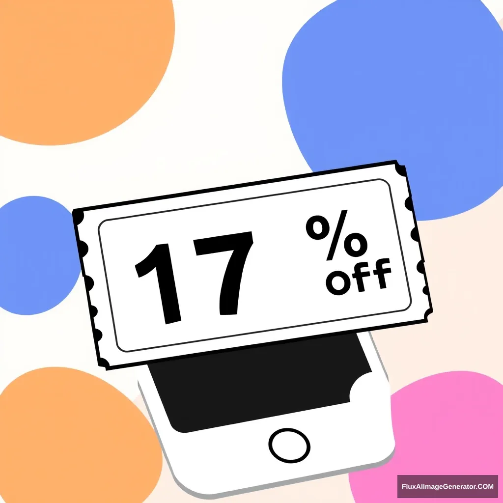 "Draw a mobile coupon that represents the right to purchase with a 17% discount." - Image