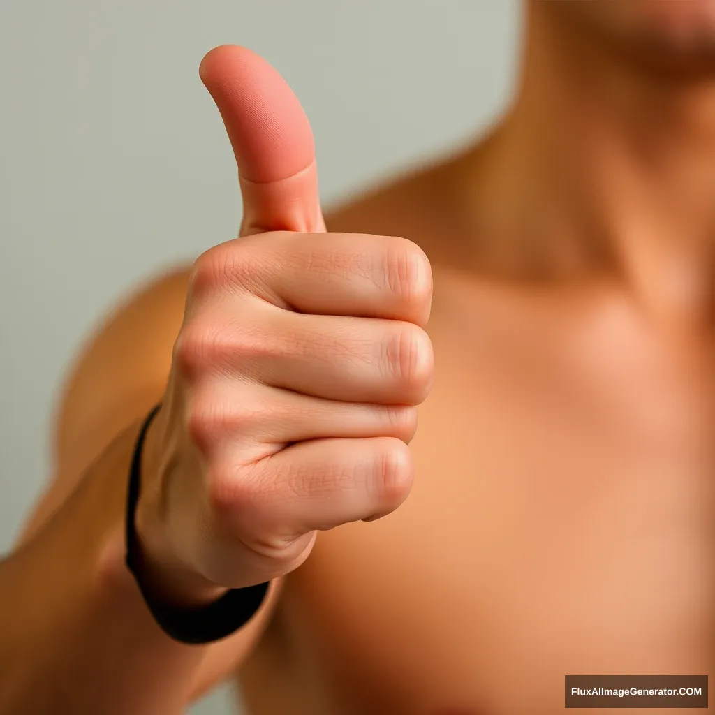 portrait, hand, thumb up, upper body. - Image