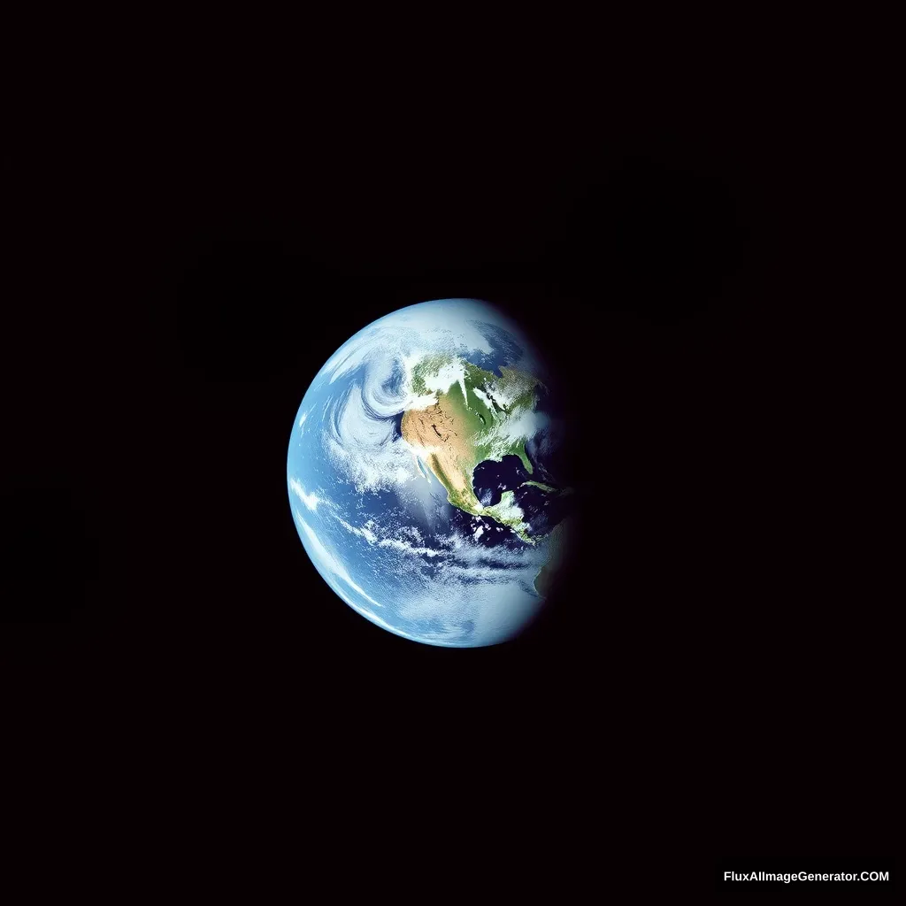 the earth seen from outer space, pale blue - Image