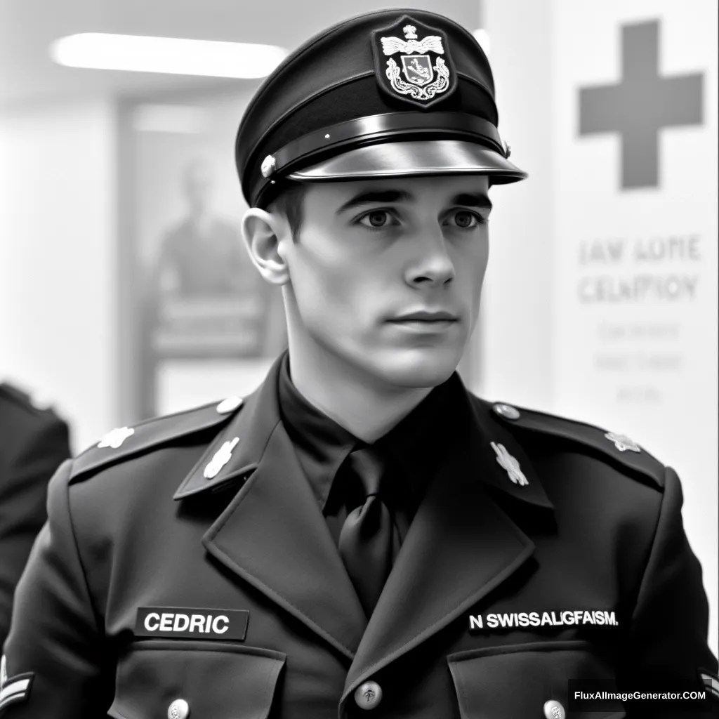 Swiss border guard, rank corporal, his name is Cedric, works at the desk, everybody's darling, real.