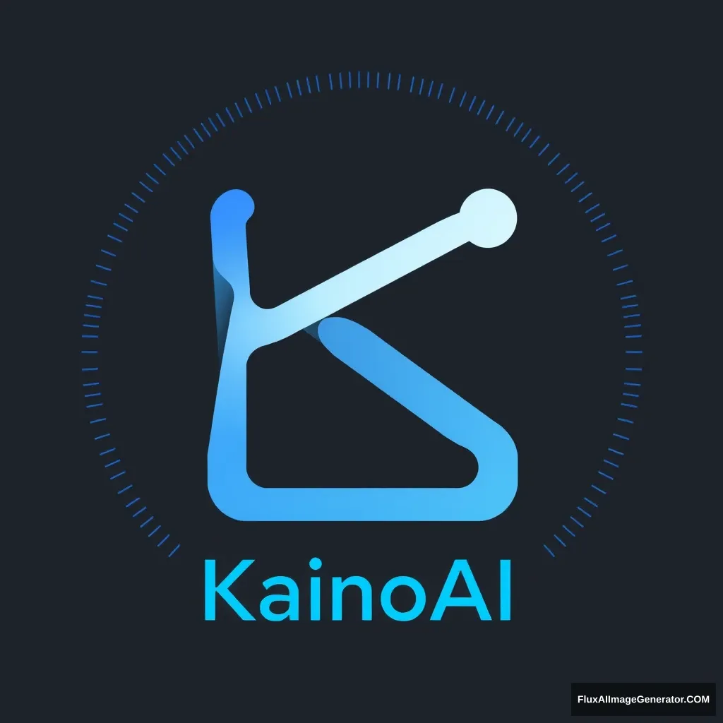 A technology feeling logo with blue words "KainoAI".