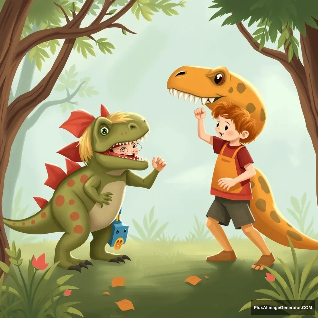 Kids vs. dinosaurs - Image