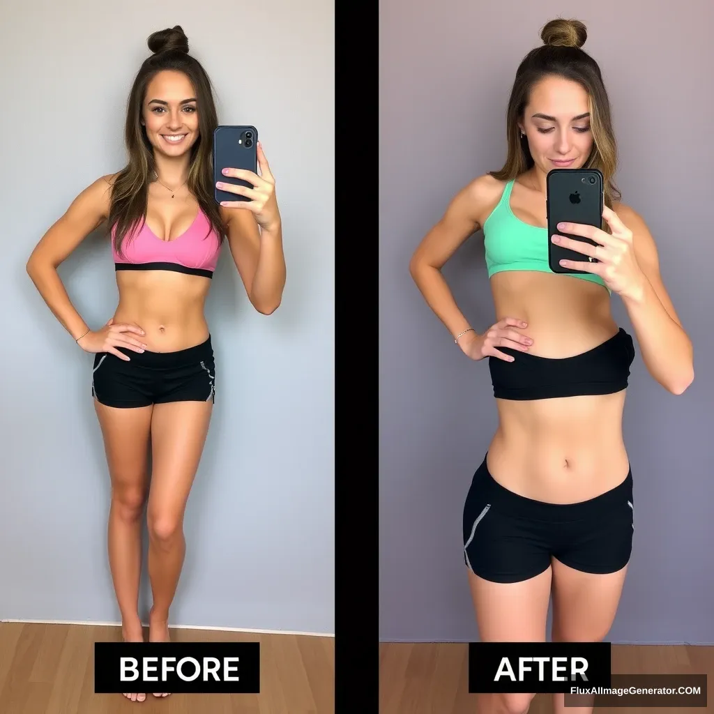 Fitness model influencer Emma's before-after photos