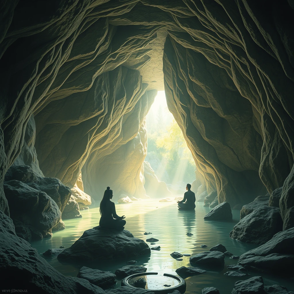 "A cave where immortals can meditate and practice, warm in winter and cool in summer, filled with the vitality of spring."