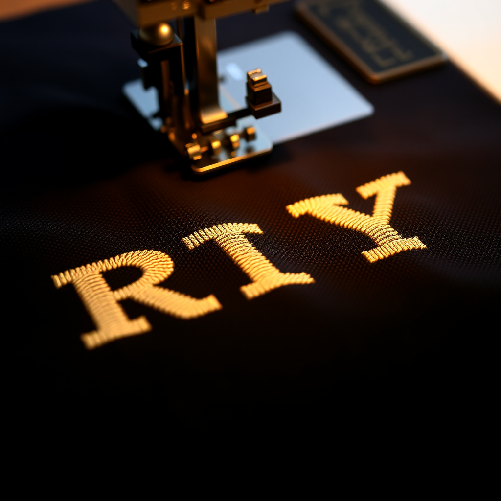 Text sewing, with brand RY, dark theme.