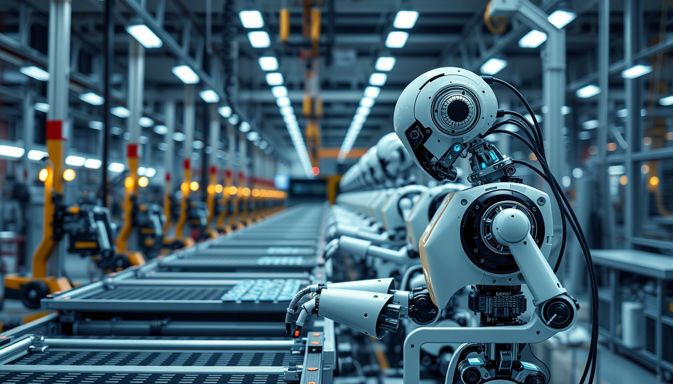 AI-driven robotic assembly line, symbolizing automation in the new economy. - Image