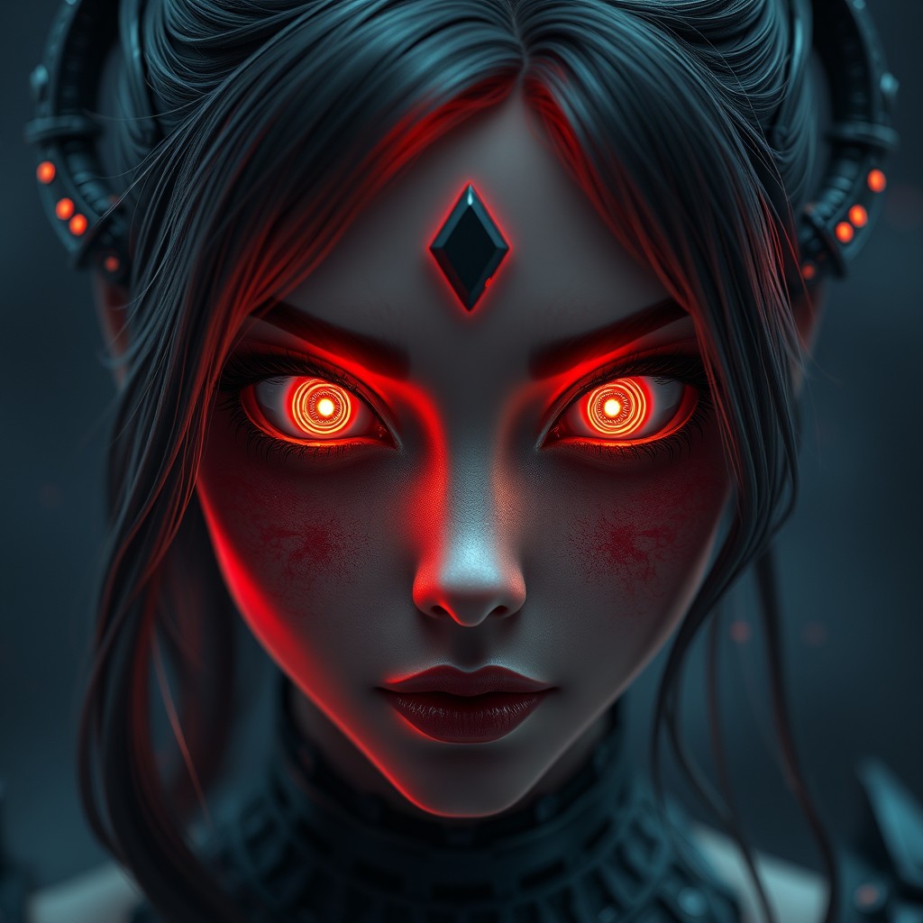 evil, spiral eyes, glowing eyes, mind control, cute girl, beautiful girl, valorant, glamorous girl, cute girl, intricate, sharp focus, unreal engine, octane render