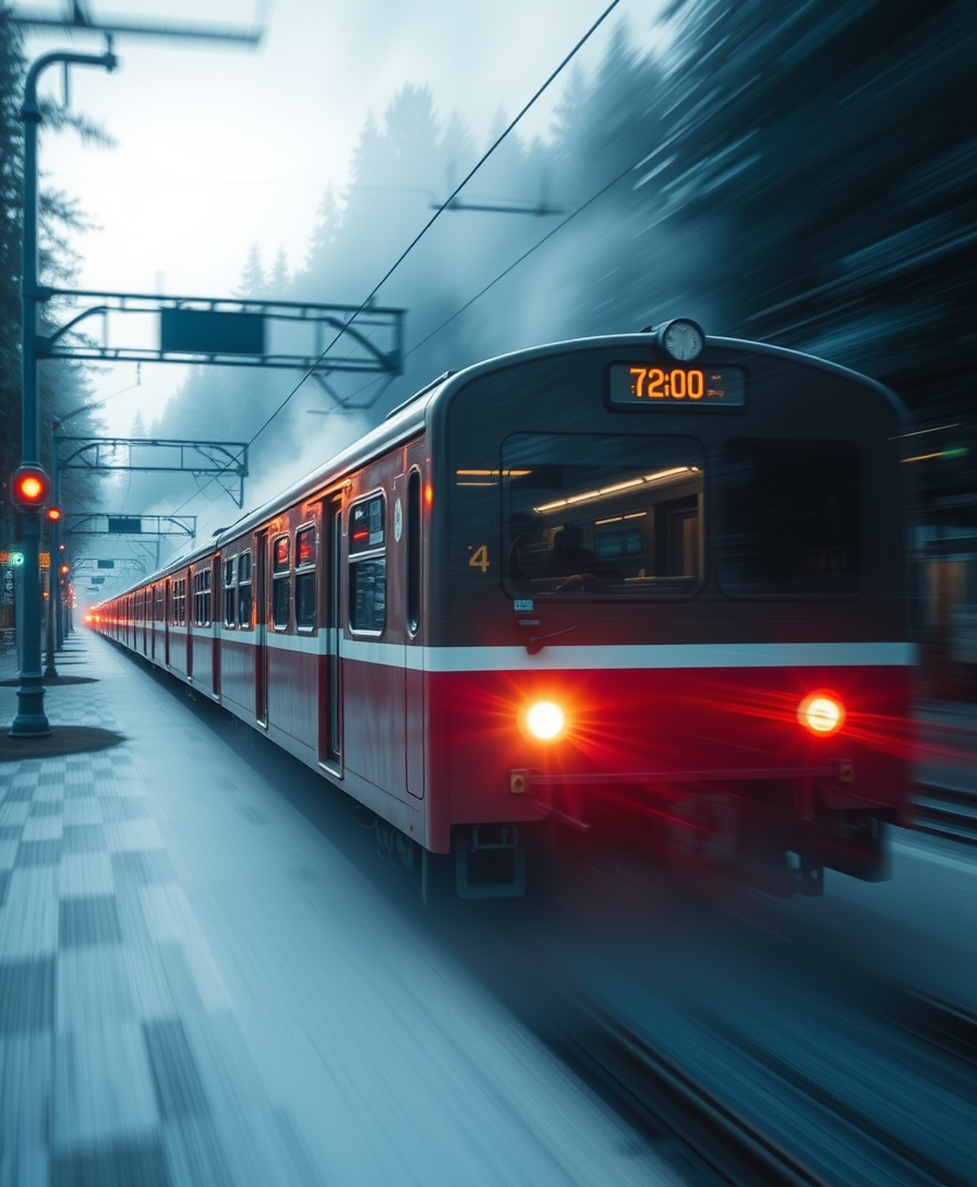 beautiful cinematic view of the moving train - Image