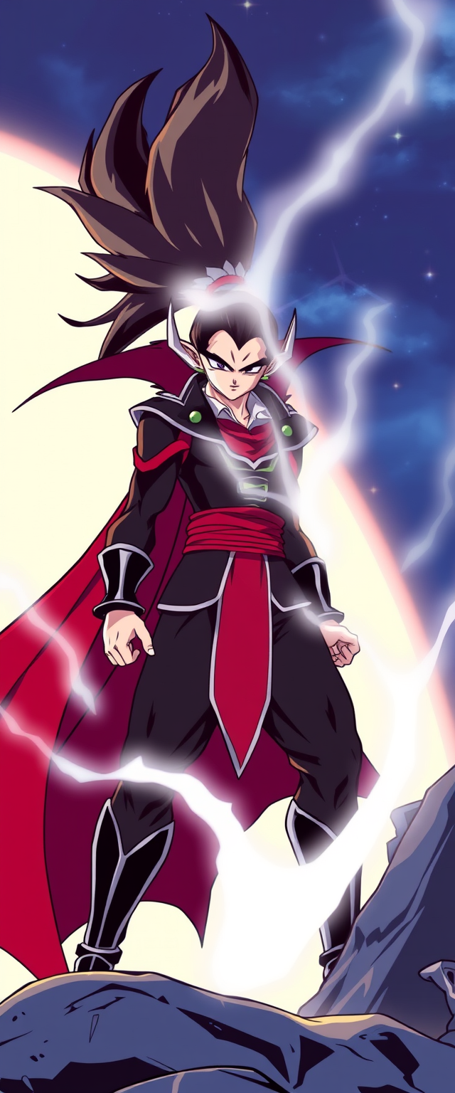 Dracula in the style of high-quality Dragon Ball anime.