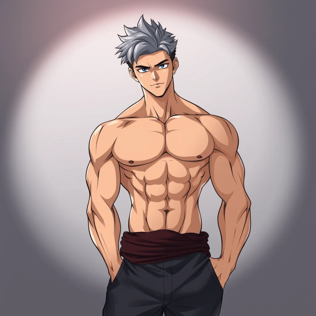 A handsome, muscular, anime guy