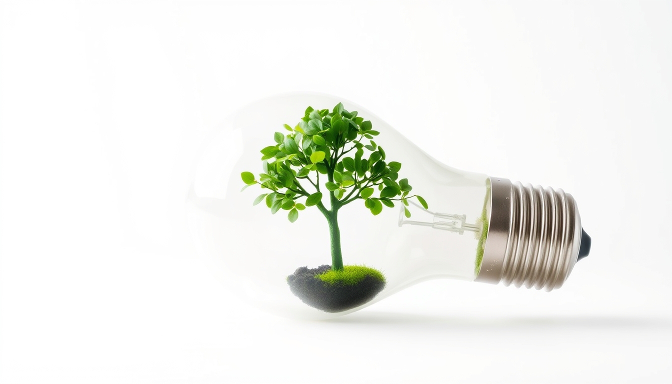 A Tree Inside a Light Bulb as an Emblem of Conservation and Eco-Friendly Technology - Image