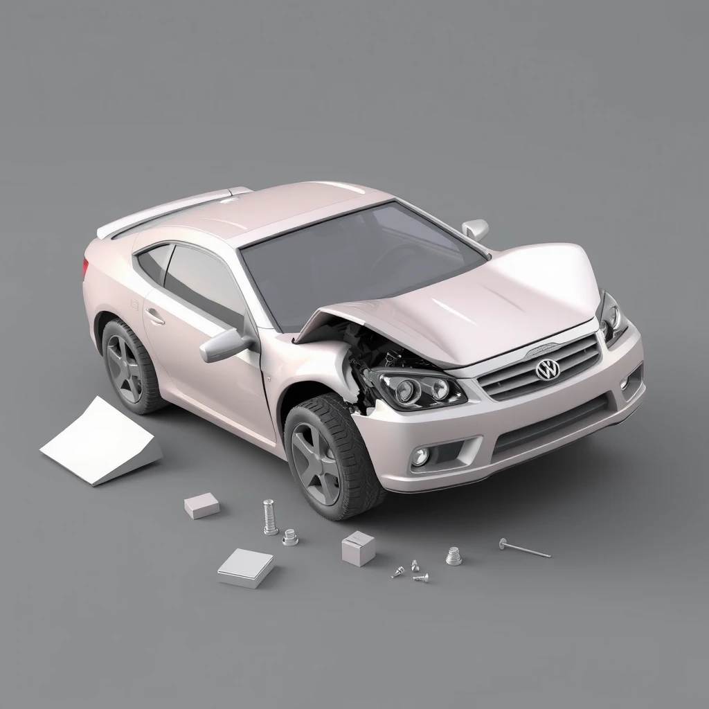 3D image of car crash