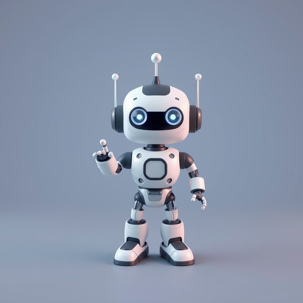 3D cartoon robot minimalism icon, in the style of V-Ray tracing, hyper-realistic sculptures.