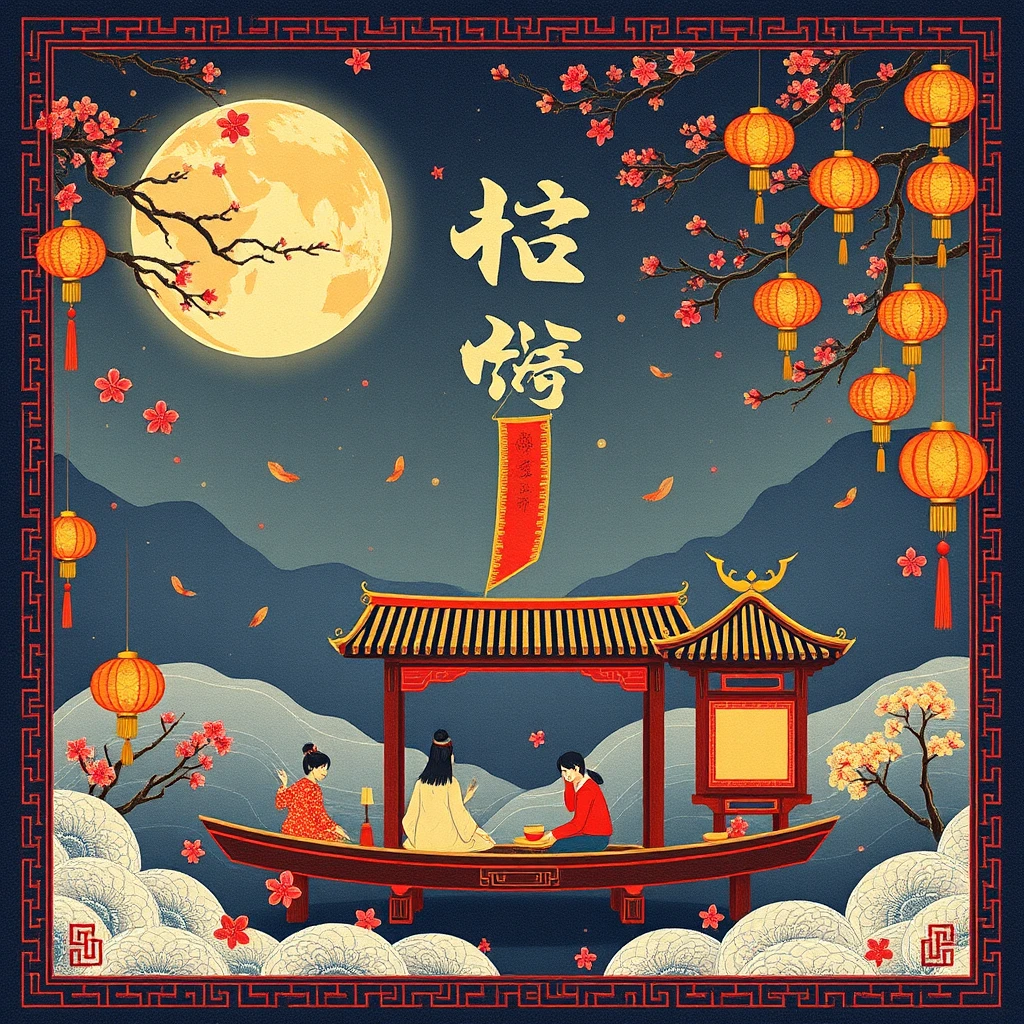 "Mid-Autumn Festival with Chinese elements" - Image