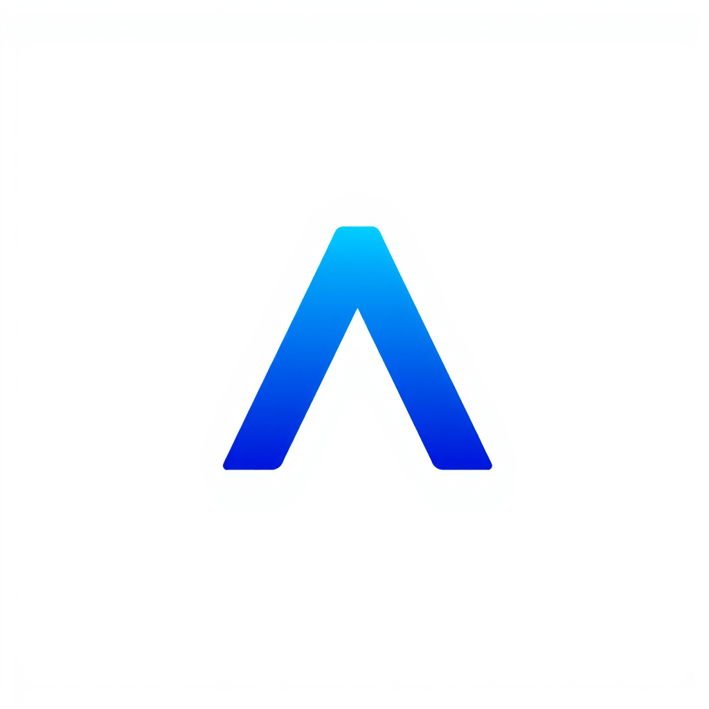 A logo with the letter A in blue has an IT nuance; make it a PNG with a transparent background.