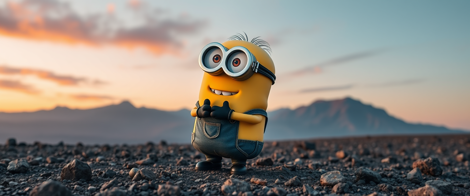 minion with iPhone 16 Pro Max, wallpaper, 8k - Image