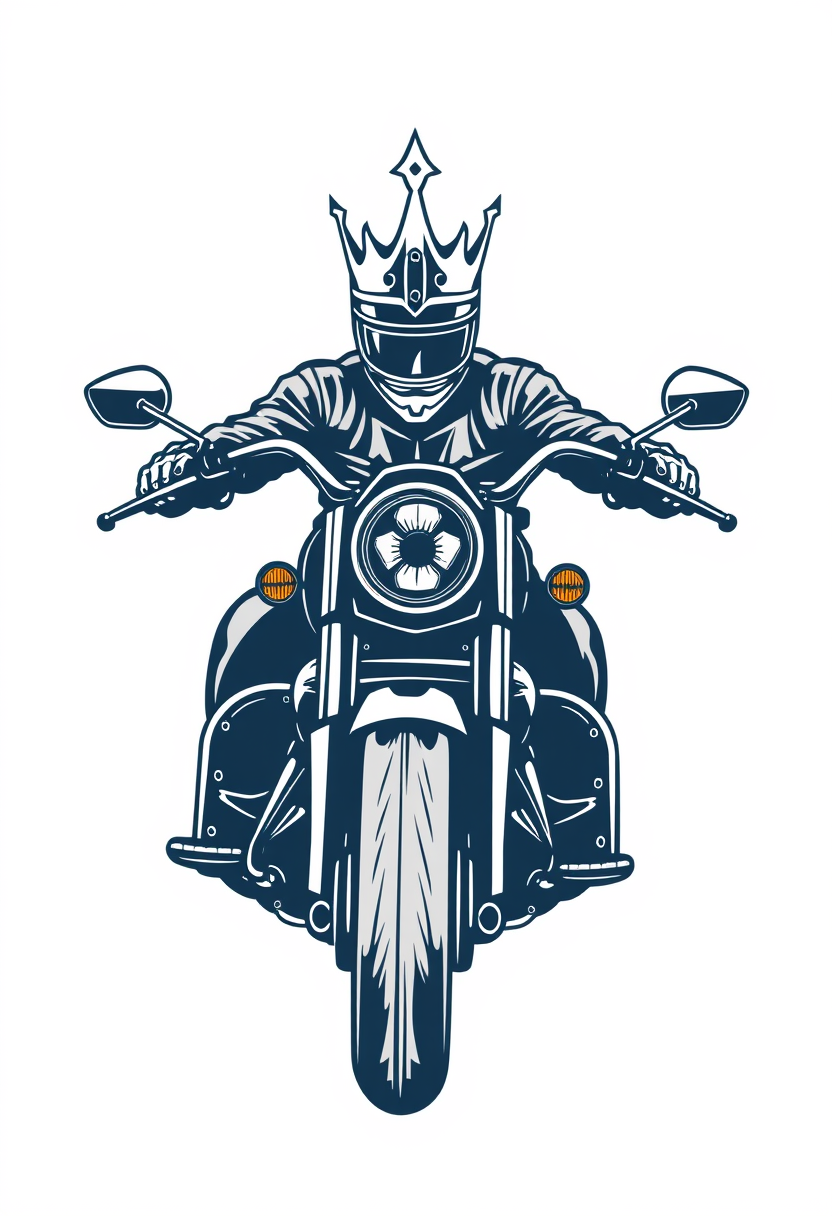 Professional T-shirt design "Road King", vector design isolated on a white background. - Image