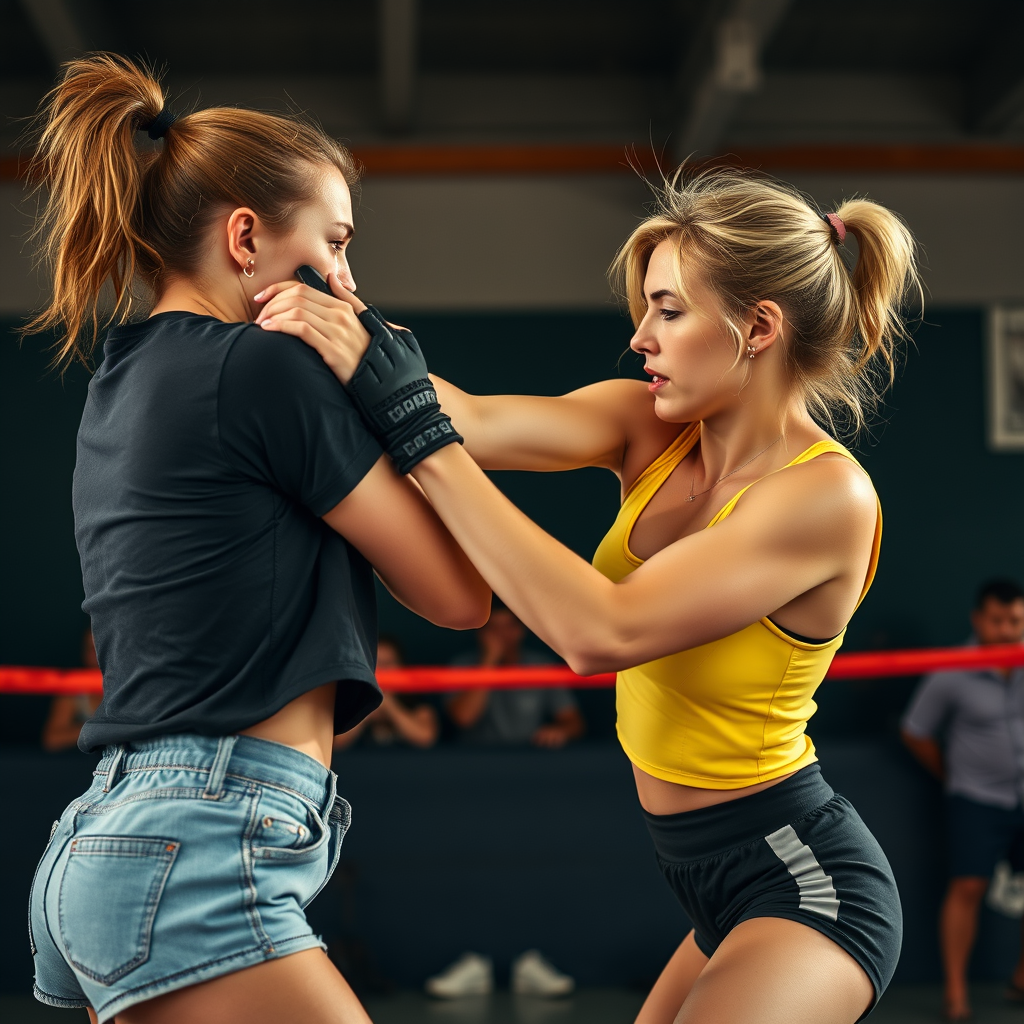 female Slap contest, action shot, slow motion - Image