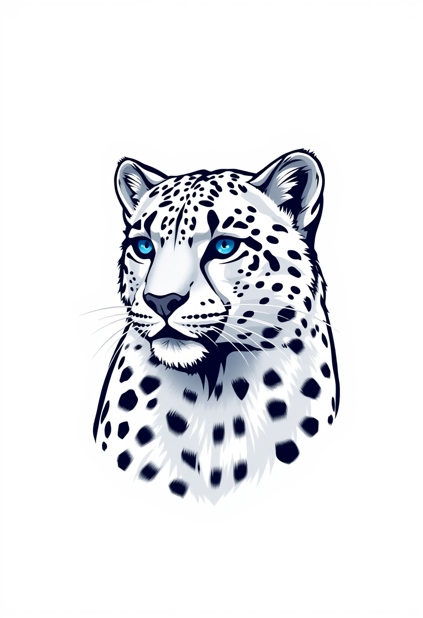 galaxy snow leopard, professional T-shirt design, vector design isolated on a white background - Image