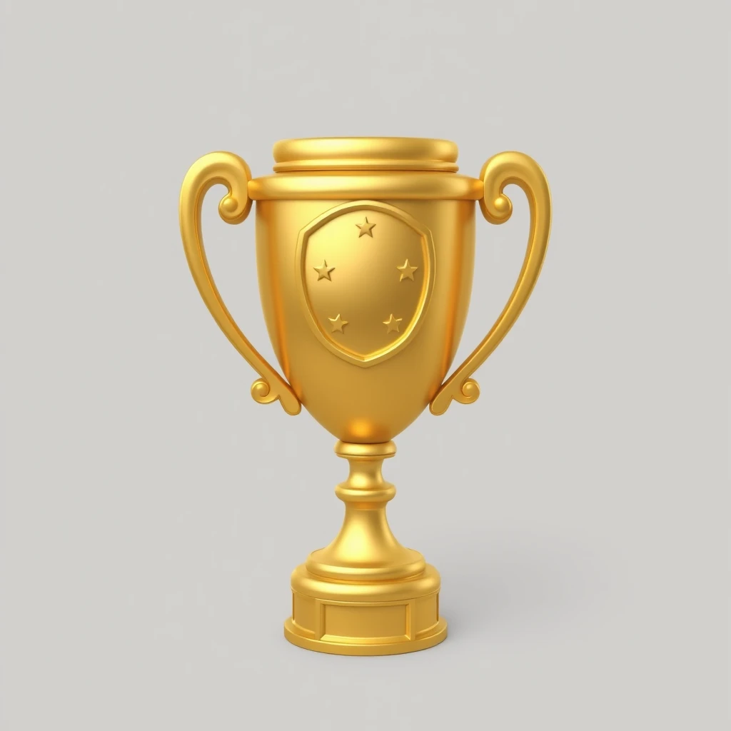 3D, a trophy icon, gold color, in the style of ZBrush.