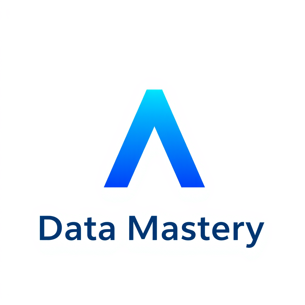 A logo for a data mastery application with a blue letter A that has an IT nuance, made as a PNG with a transparent background. - Image