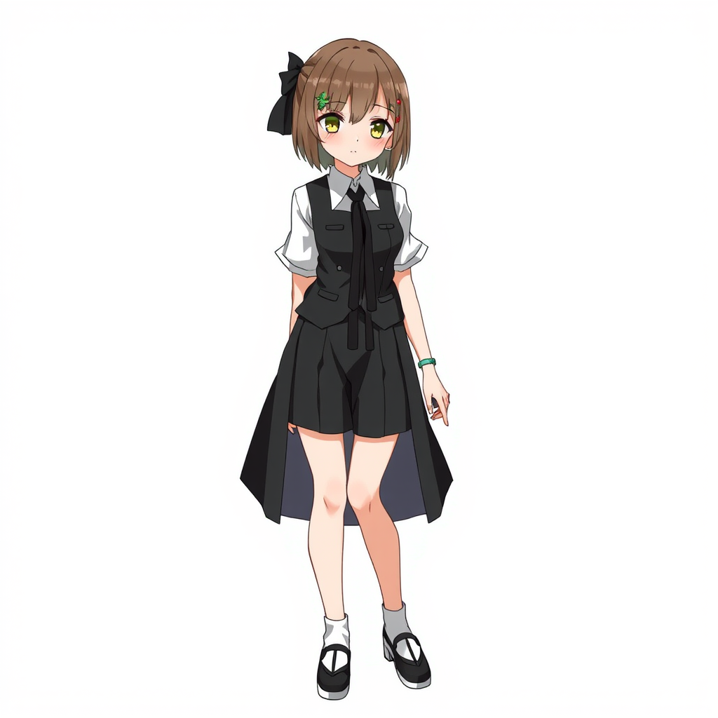 1 girl, black random formal attire. - Image