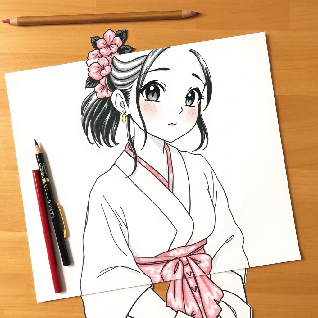 Nezuko drawing step by step teaching - Image