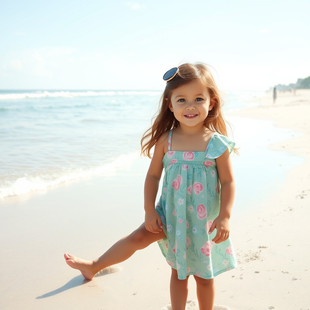 cute little girl on the beach