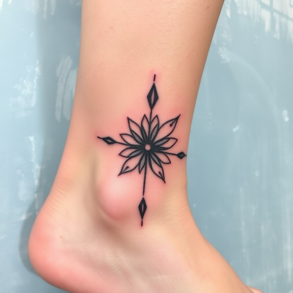 Tattoo image, outer side of the ankle