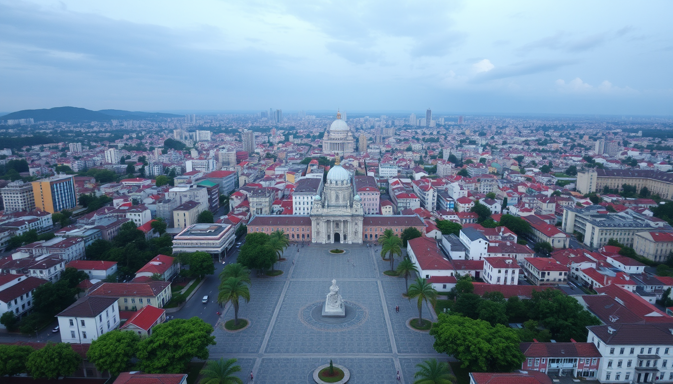 'City square Cianjur from top view'