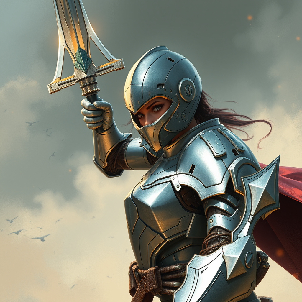 A futuristic female knight. - Image