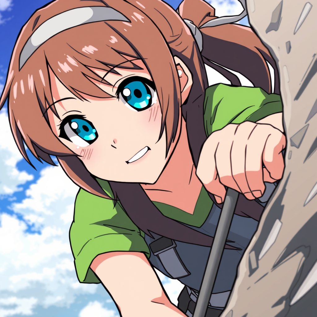 Iwa-Kakeru! Climbing Girl, close-up, anime style