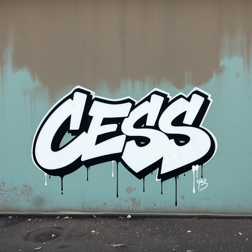 "cess" graffiti stencil