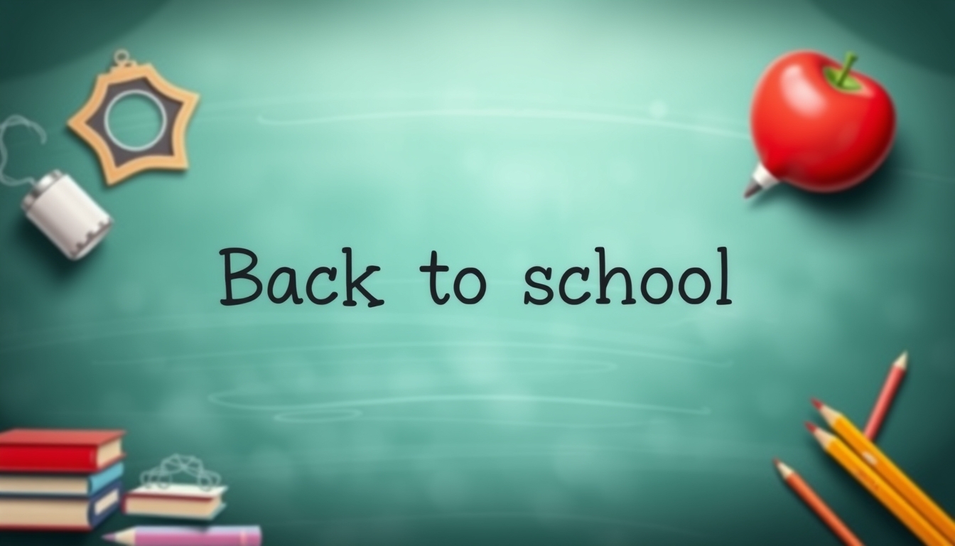 "Back to school background, words say 'Back to school'" - Image