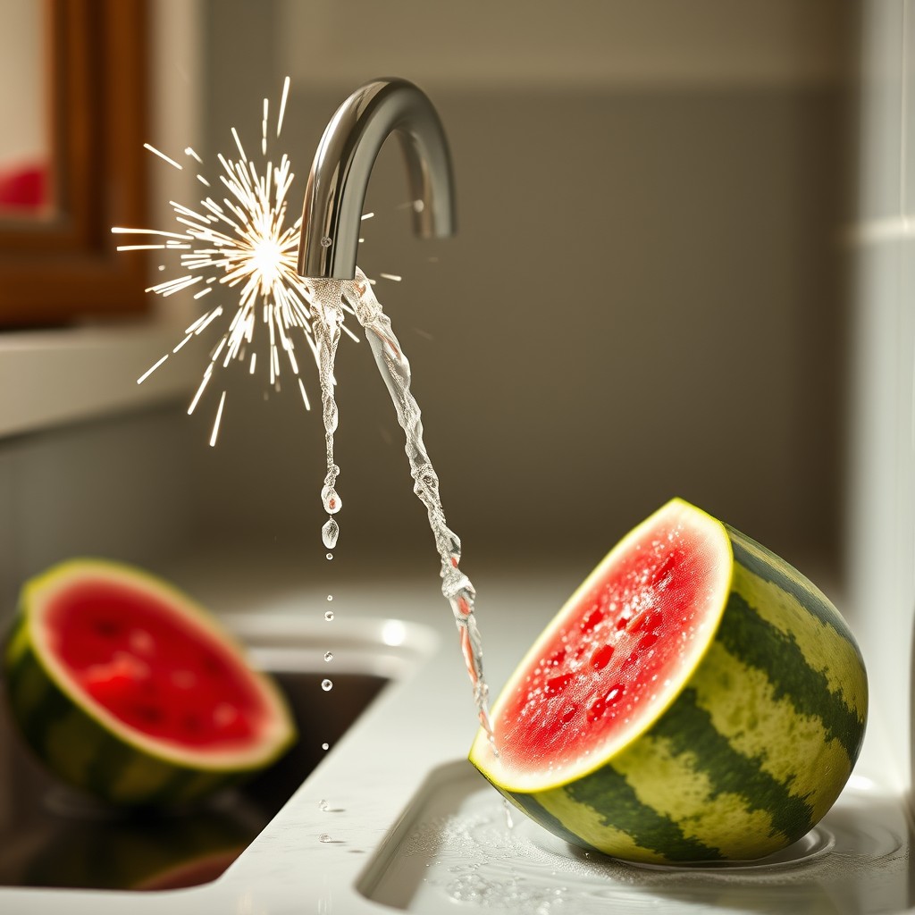 Watermelon sparkle faucet is popping out.