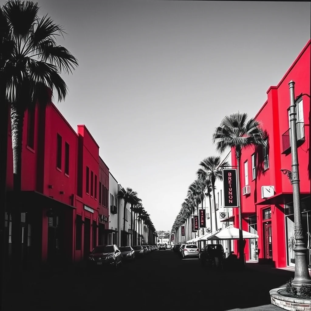 The Breighton on Paseo, red and black theme, art district