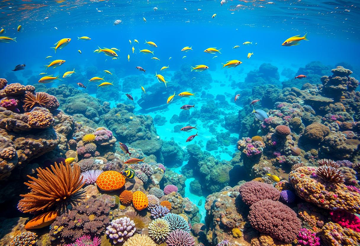 Vibrant, colorful coral reefs, underwater paradise, tropical fish, high quality, photorealistic, clear turquoise water, marine life, scuba diving, snorkeling, breathtaking, vibrant, exotic, diverse sea turtles, manta rays, underwater caves, vibrant corals, shipwrecks, underwater photography, ocean conservation.