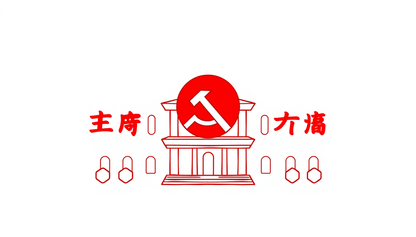 "Draw a logo for the Communist Party's party-building, with the main color being red."